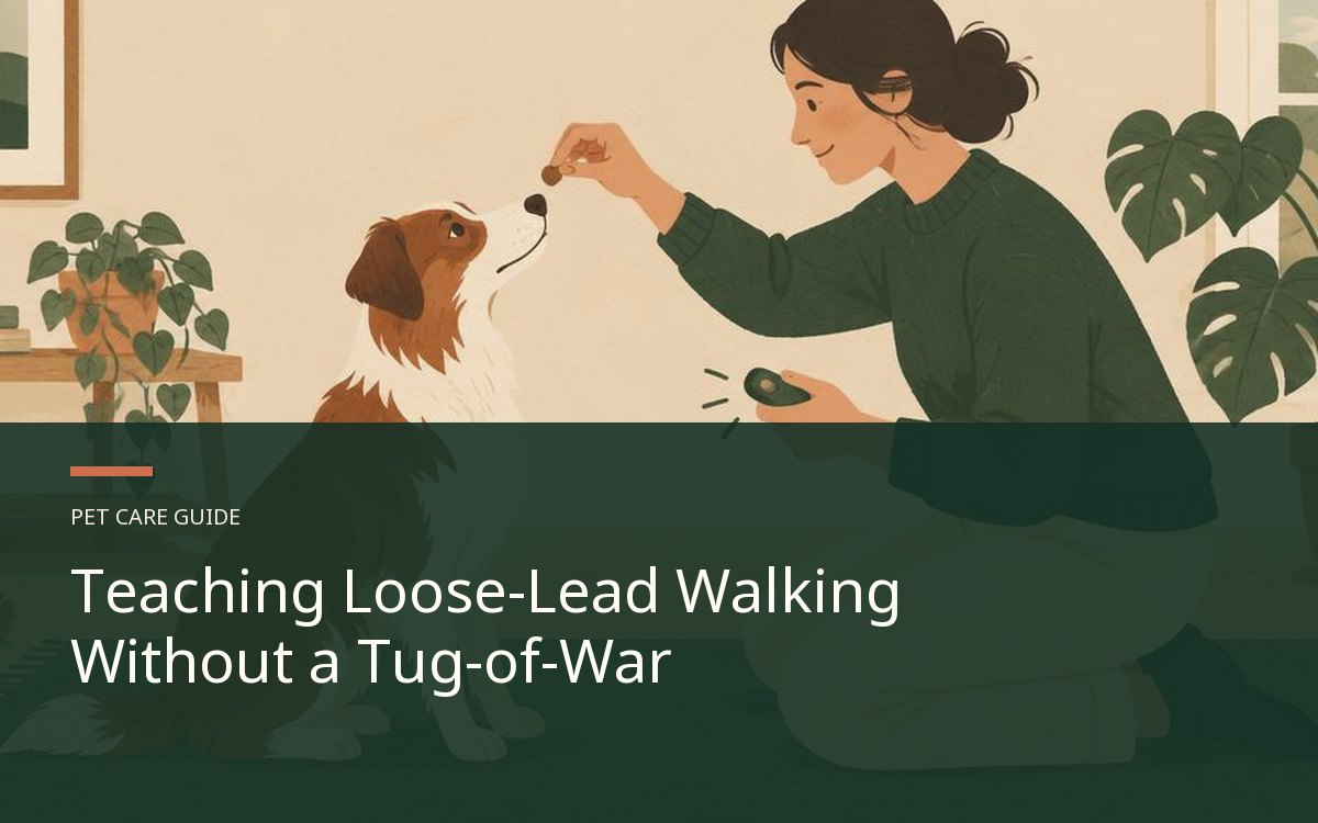 Illustrative article cover for Teaching Loose-Lead Walking Without a Tug-of-War