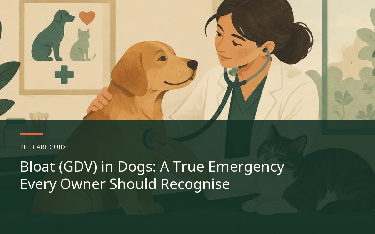 Illustrative article cover for Bloat (GDV) in Dogs: A True Emergency Every Owner Should Recognise