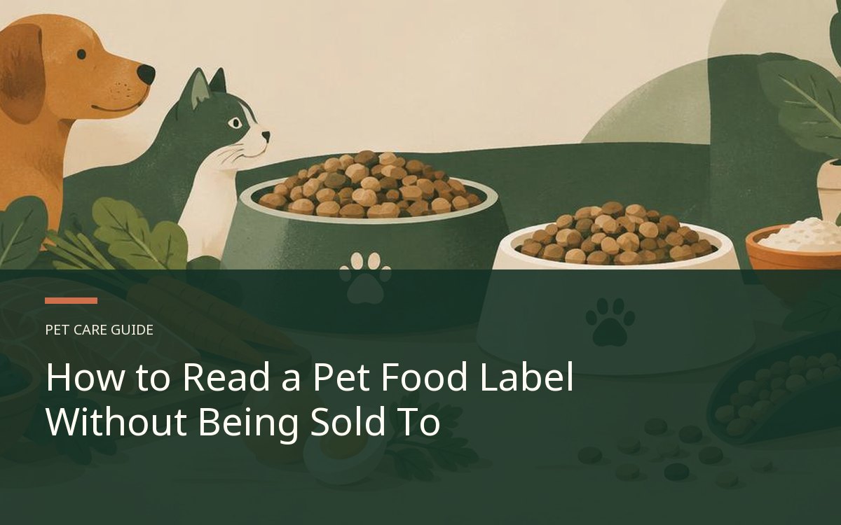 Illustrative article cover for How to Read a Pet Food Label Without Being Sold To