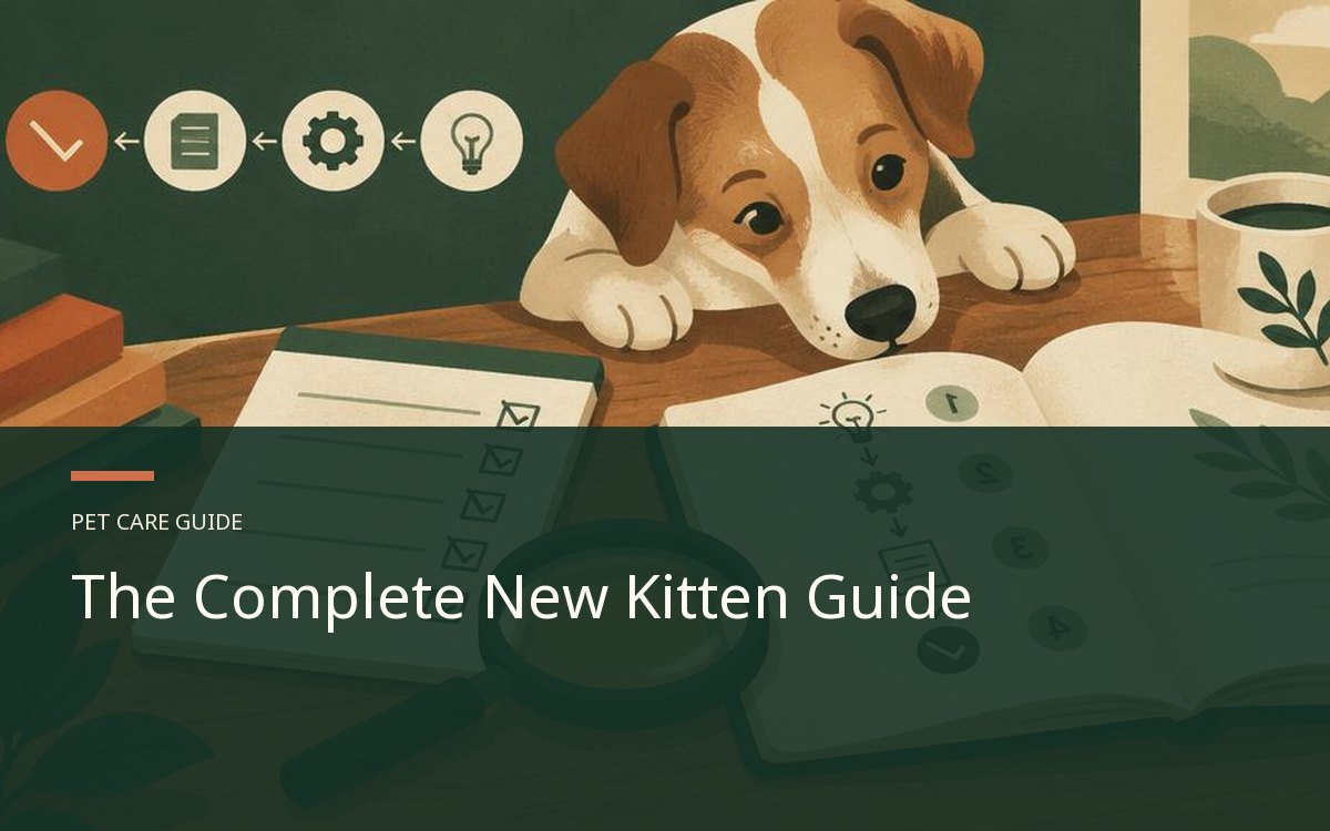 Illustrative article cover for The Complete New Kitten Guide