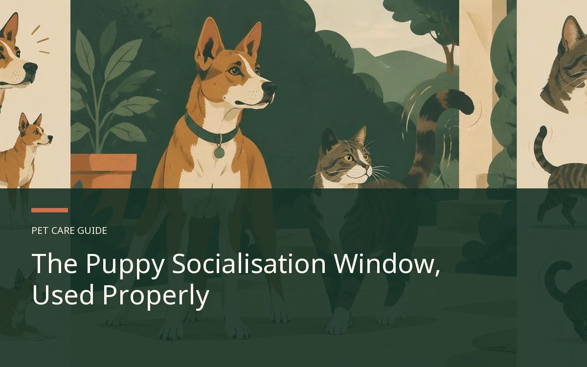 Illustrative article cover for The Puppy Socialisation Window, Used Properly