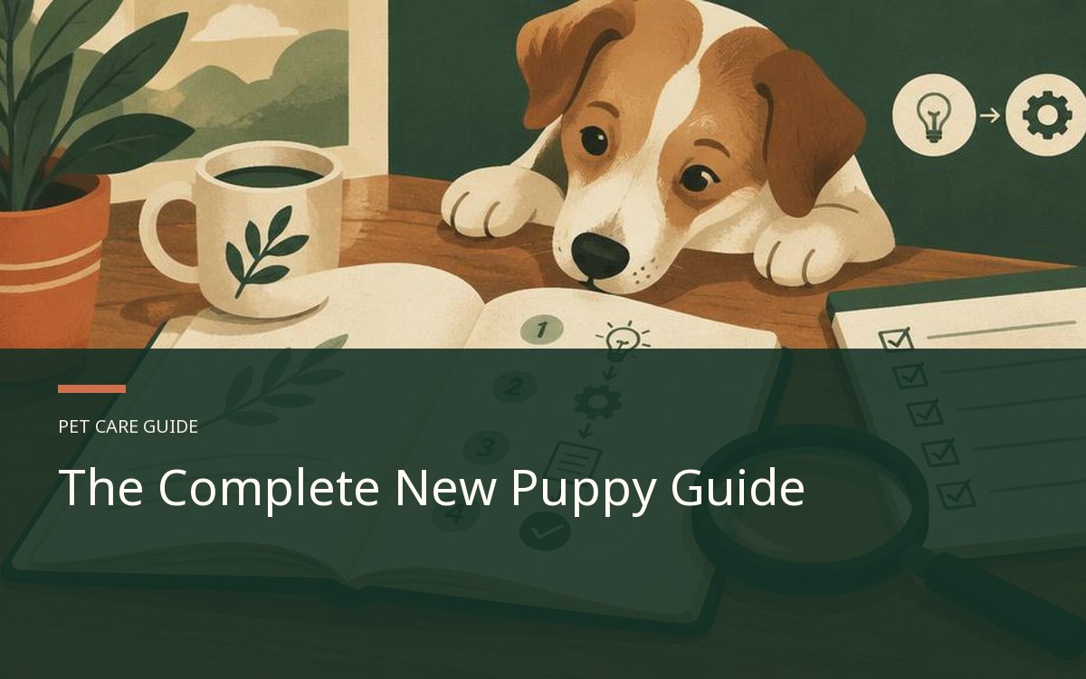 Illustrative article cover for The Complete New Puppy Guide
