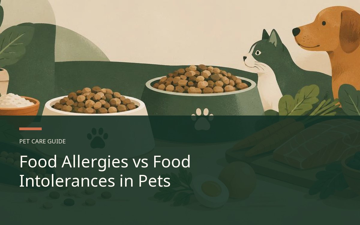 Illustrative article cover for Food Allergies vs Food Intolerances in Pets